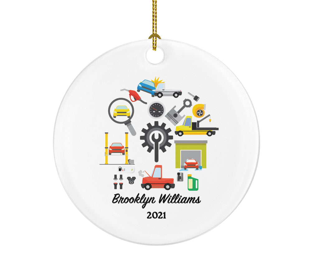 Car Mechanic Repair Man Christmas Ornament Personalized - Mechanical Engineer, Custom Gift for Husband Dad Him