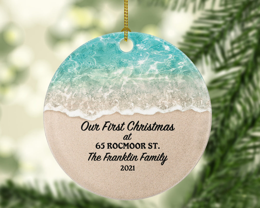Personalized New Home Ornament - New Home Christmas Ornament - Beach House Ornament