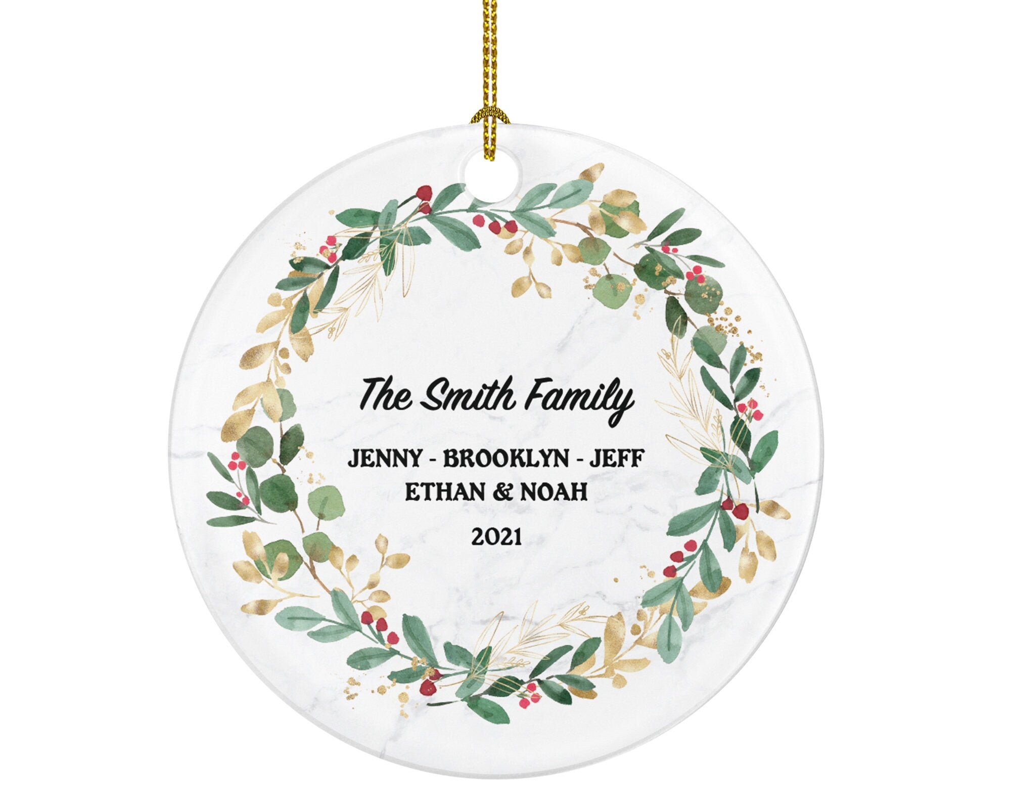 Family of 2 3 4 5 6 Christmas Ornament Personalized - Gift for Family - Custom Name Year Christmas Ornament