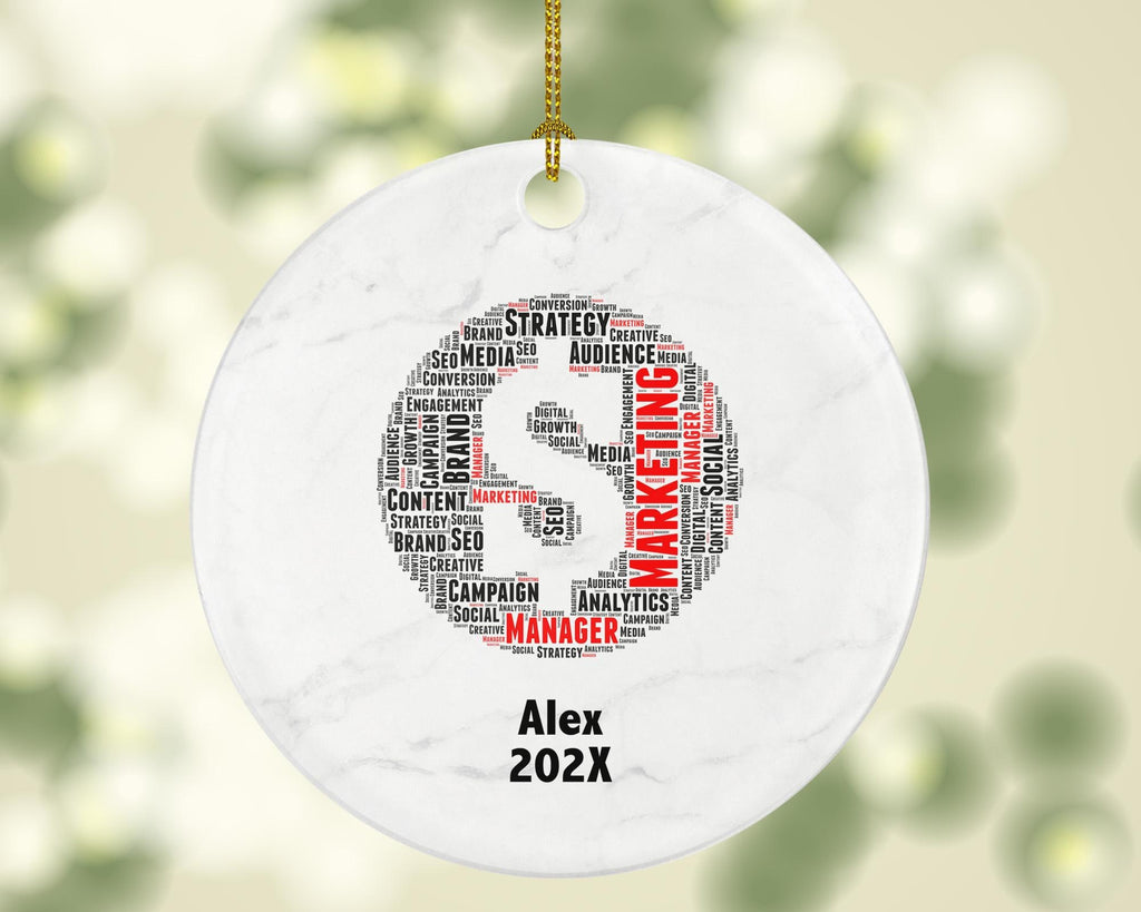 Personalized Marketing Manager Christmas Ornament – Custom Business Gift – Digital Marketing Ornament – Advertising Professional Keepsake
