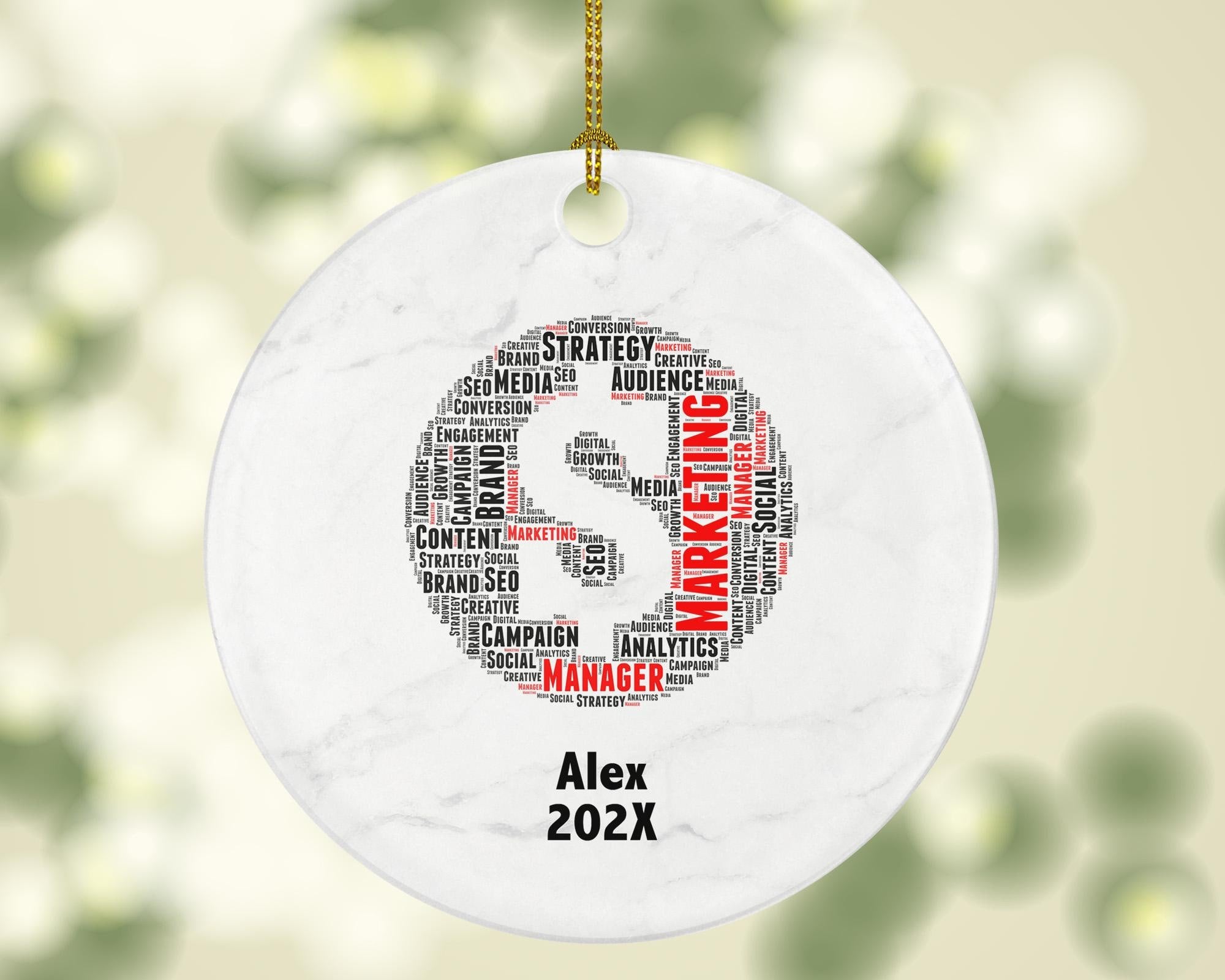 Personalized Marketing Manager Christmas Ornament – Custom Business Gift – Digital Marketing Ornament – Advertising Professional Keepsake