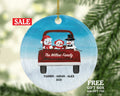 Family of 3 Christmas Ornament Personalized - Parents Mother Father Child Girl Boy Mom Dad Gift - Snowmen Family in Truck