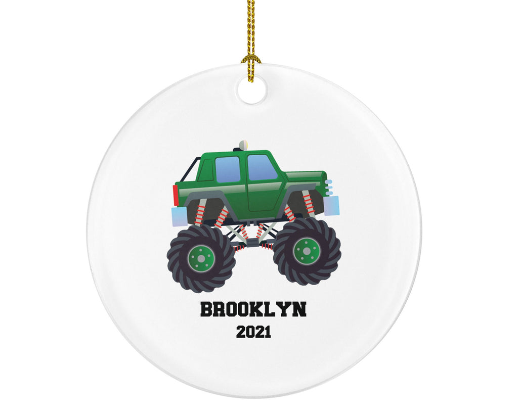 Monster Truck Personalized Christmas Ornament - Driving a Monster Truck  for Child or Anyone that Love Monster Trucks