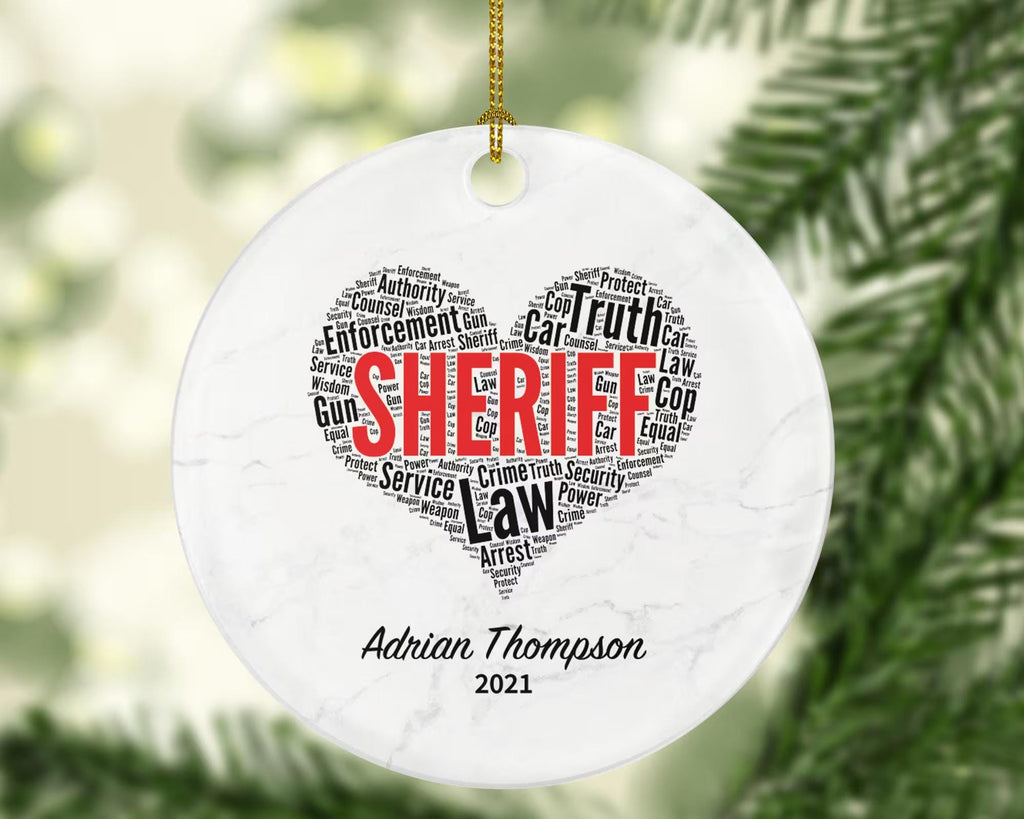 Sheriff Christmas Ornament Personalized - Sheriff Western Gift