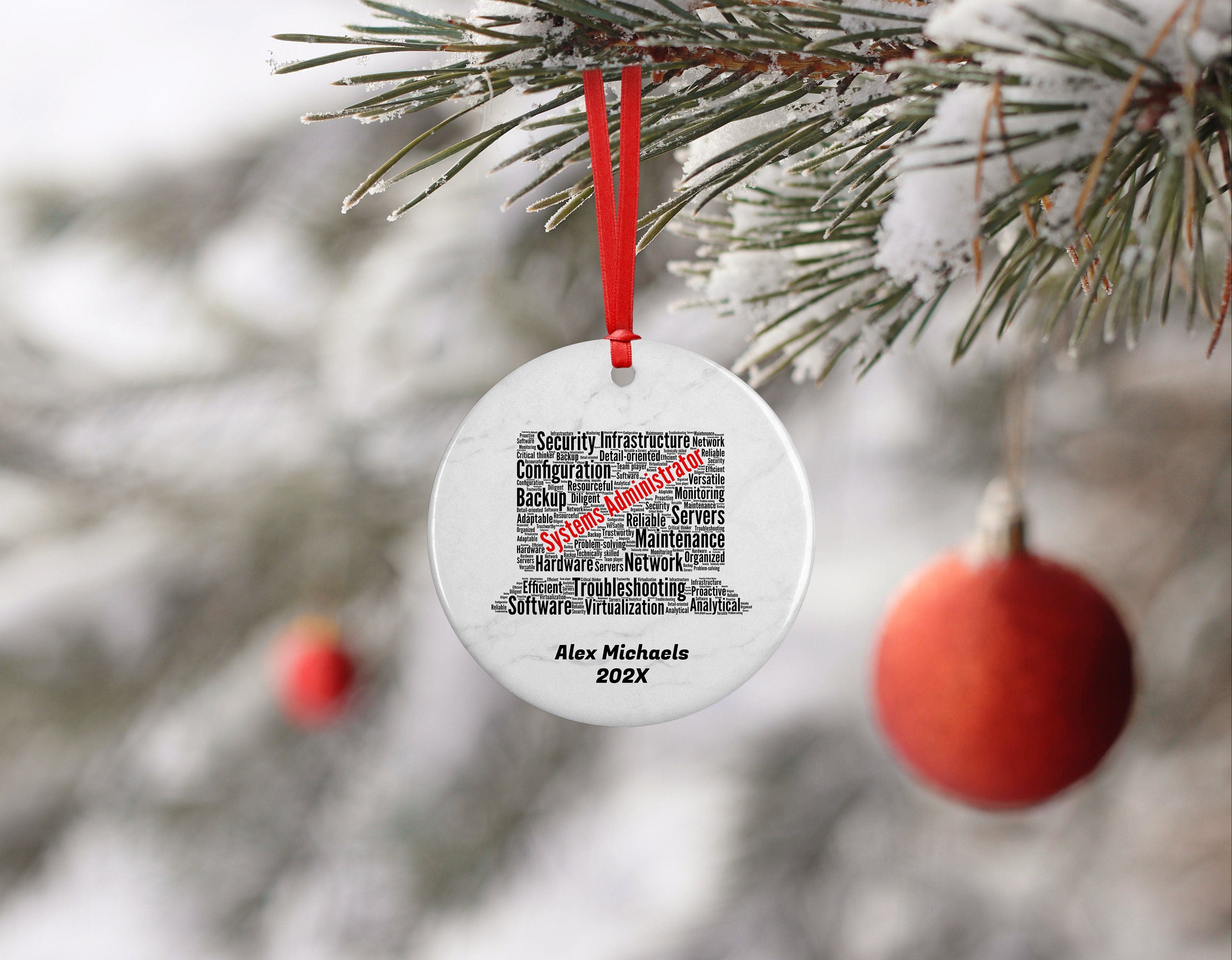 Systems Administrator Personalized Christmas Ornament