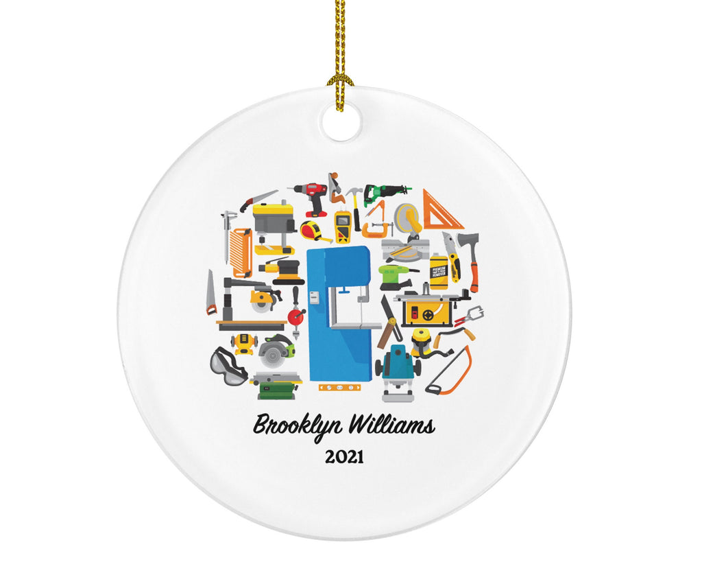 Carpenter Personalized Christmas Ornament, Handy Man Custom Ornament, Builder Carpenter Gift, Construction Worker