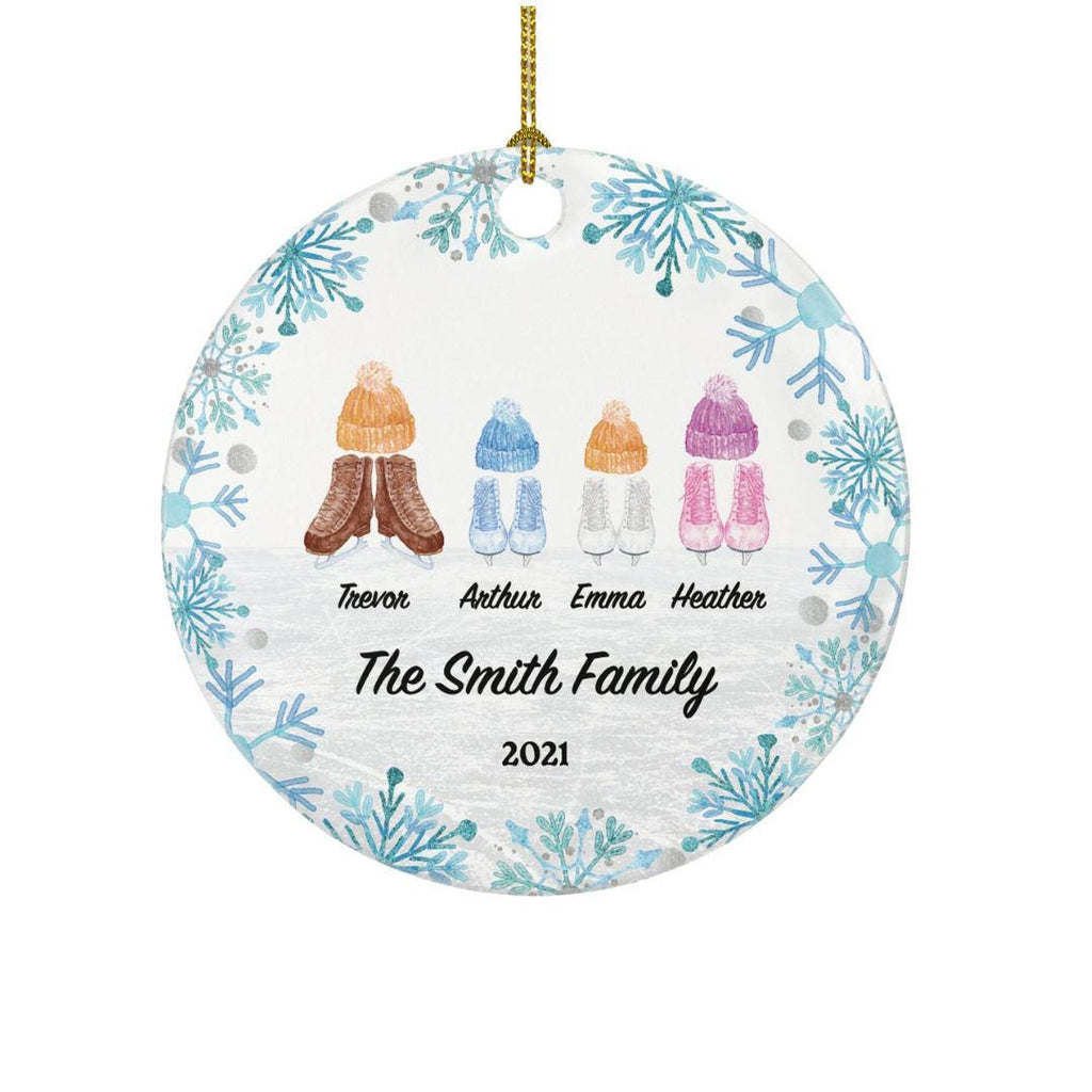 Ice Skating Christmas Family Married Engaged Couple Ornament - Figure Skater Personalized Gift Skate Lover Sports Activity Hobby Occupation