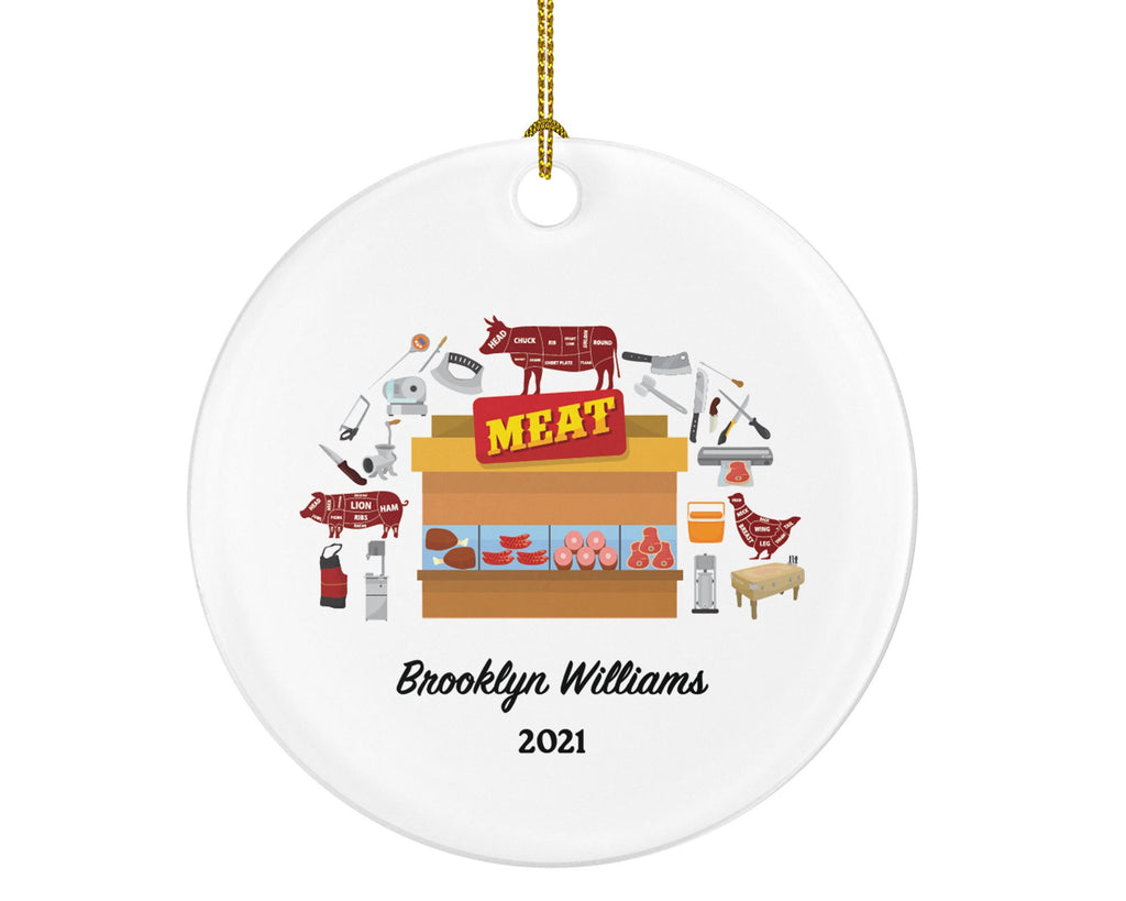 Personalized Butcher Christmas Ornament - Meat Store Worker Custom Gift