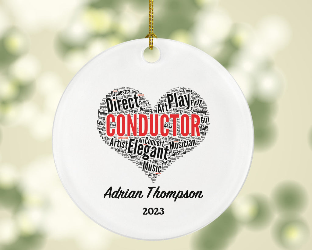 Conductor Christmas Ornament Personalized - Musician Musical Gift for Conductor - Custom Name Year