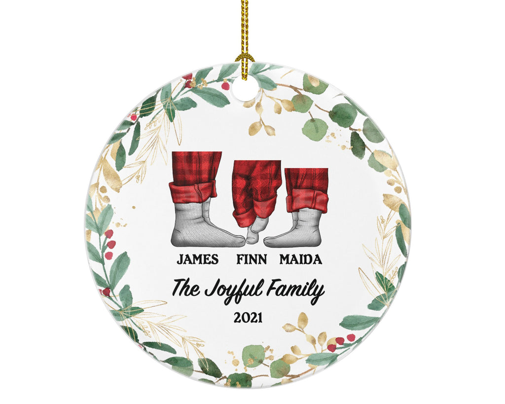 Family of 3 Christmas Ornament Personalized - Parents Mother Father Child Girl Boy Mom Dad Gift Christmas Pajamas