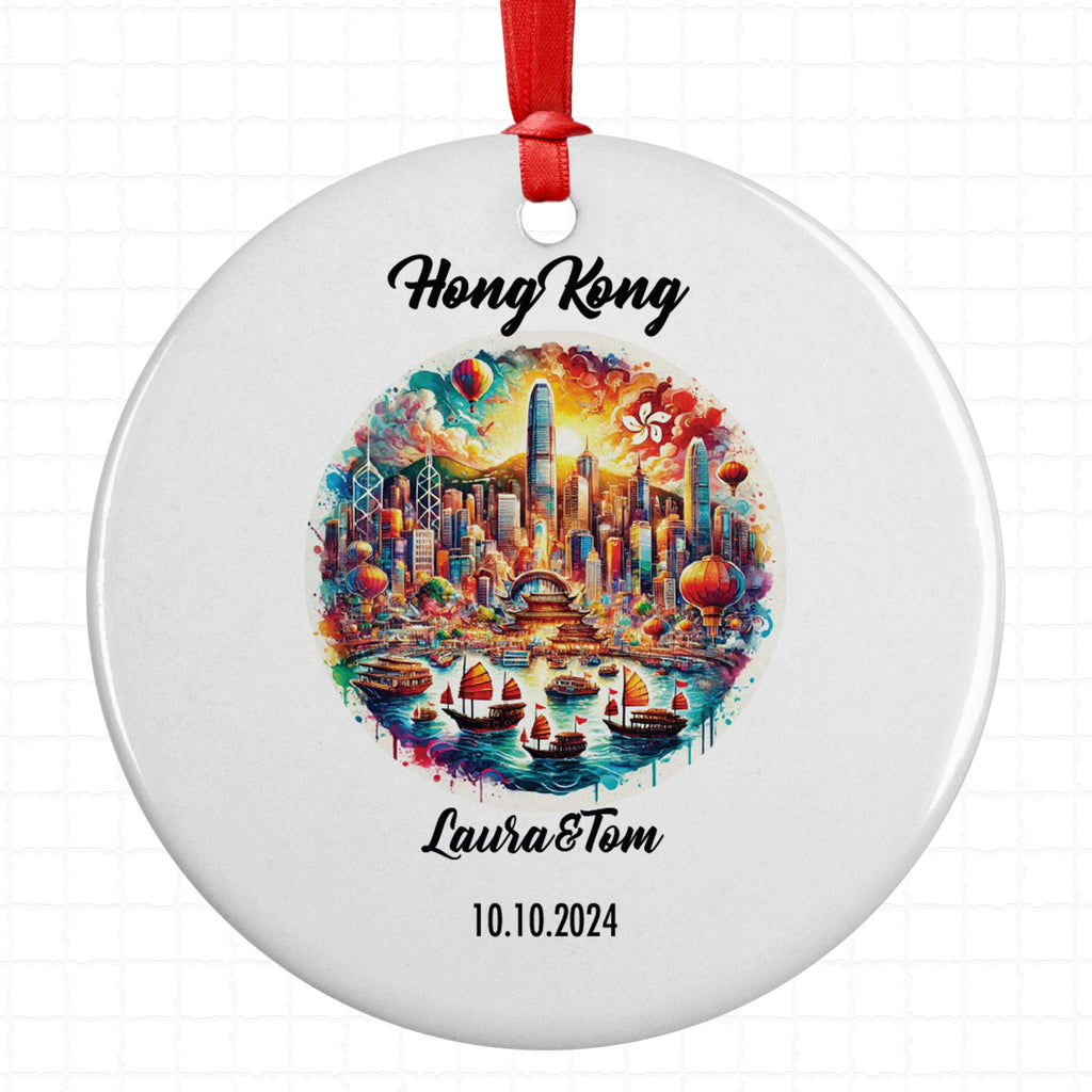 Hong Kong, Ornament, Engagement, Married, Travel, Gift for Engaged Couple, Engagement Gift, Trip, Vacation Souvenir