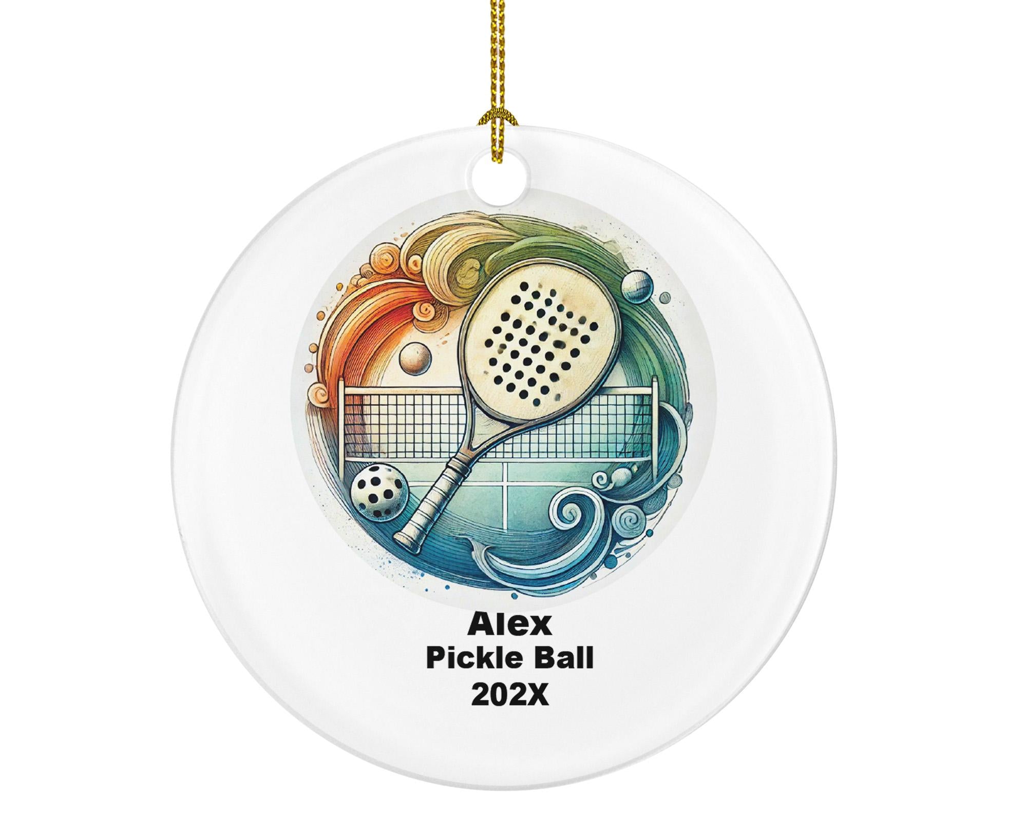 Personalized Pickleball Ornament – Custom Sports Gift – Pickleball Player Ornament with Name and Year