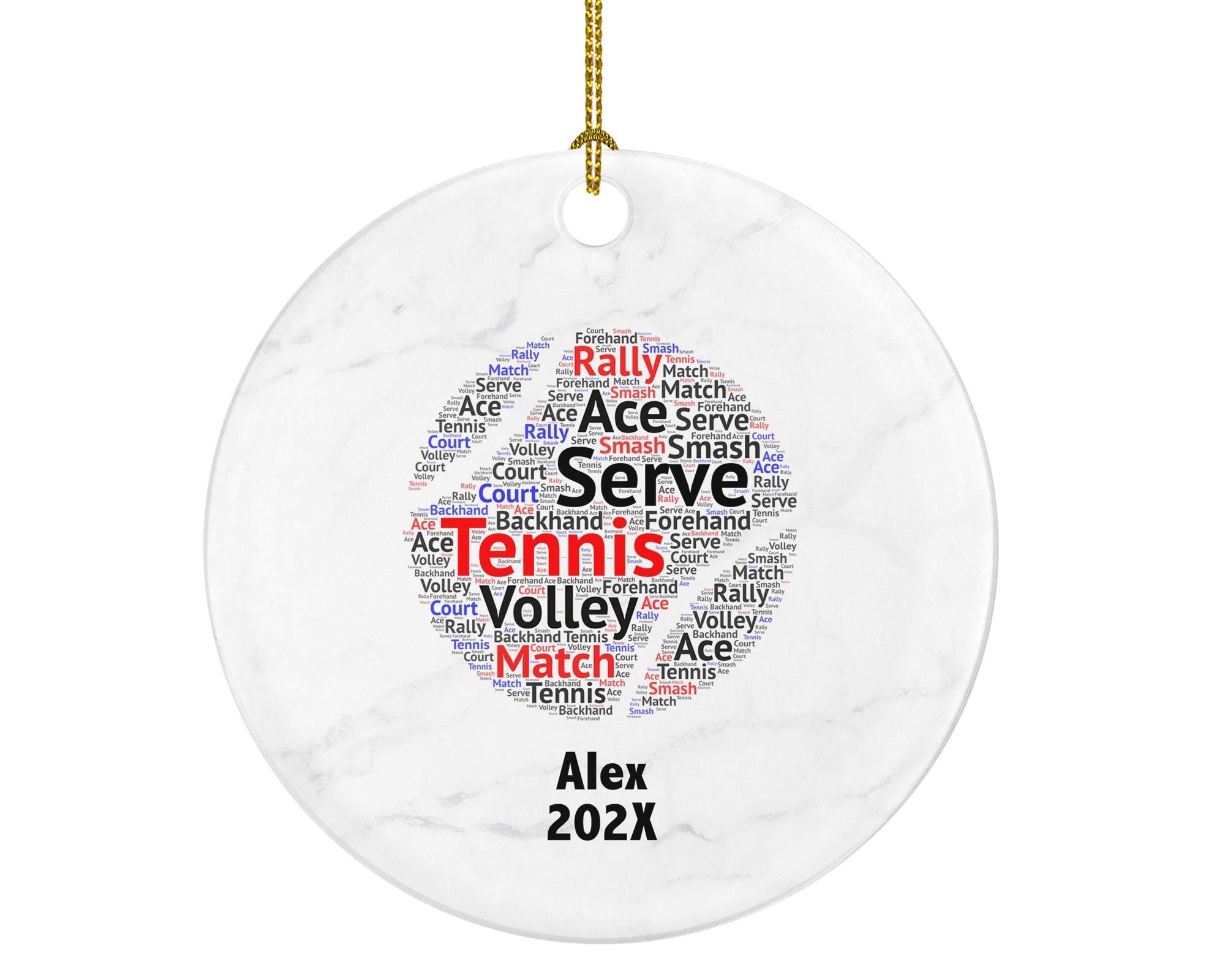 Personalized Tennis Ornament – Custom Gift for Players, Coaches, and Tennis Fans – Word Art Keepsake
