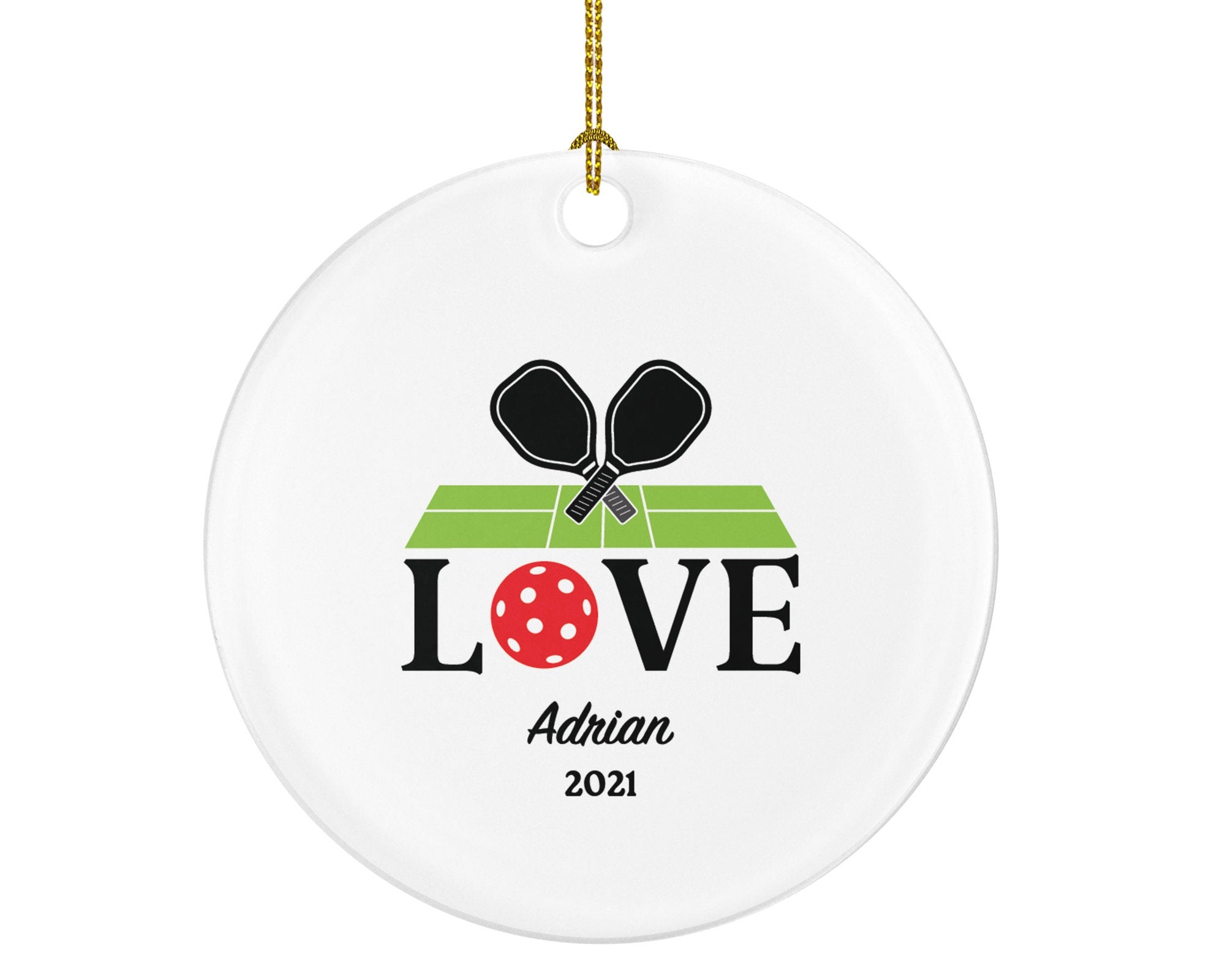 Pickleball Christmas Ornament Personalized - Pickle ball Player Gift Pickle ball Lovers and Game Players