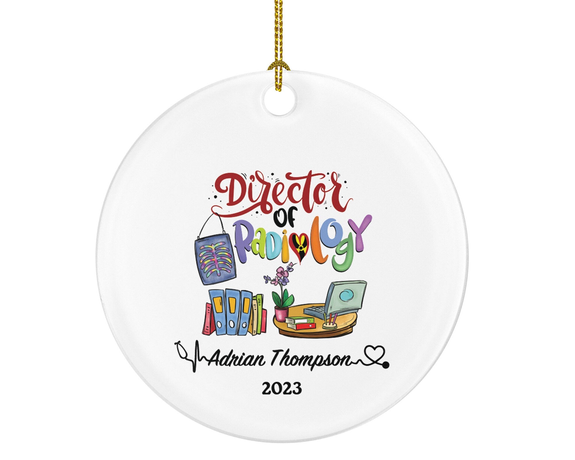 Director of Radiology Christmas Ornament Personalized - X-Ray Radiologic Scan Health Worker Gift