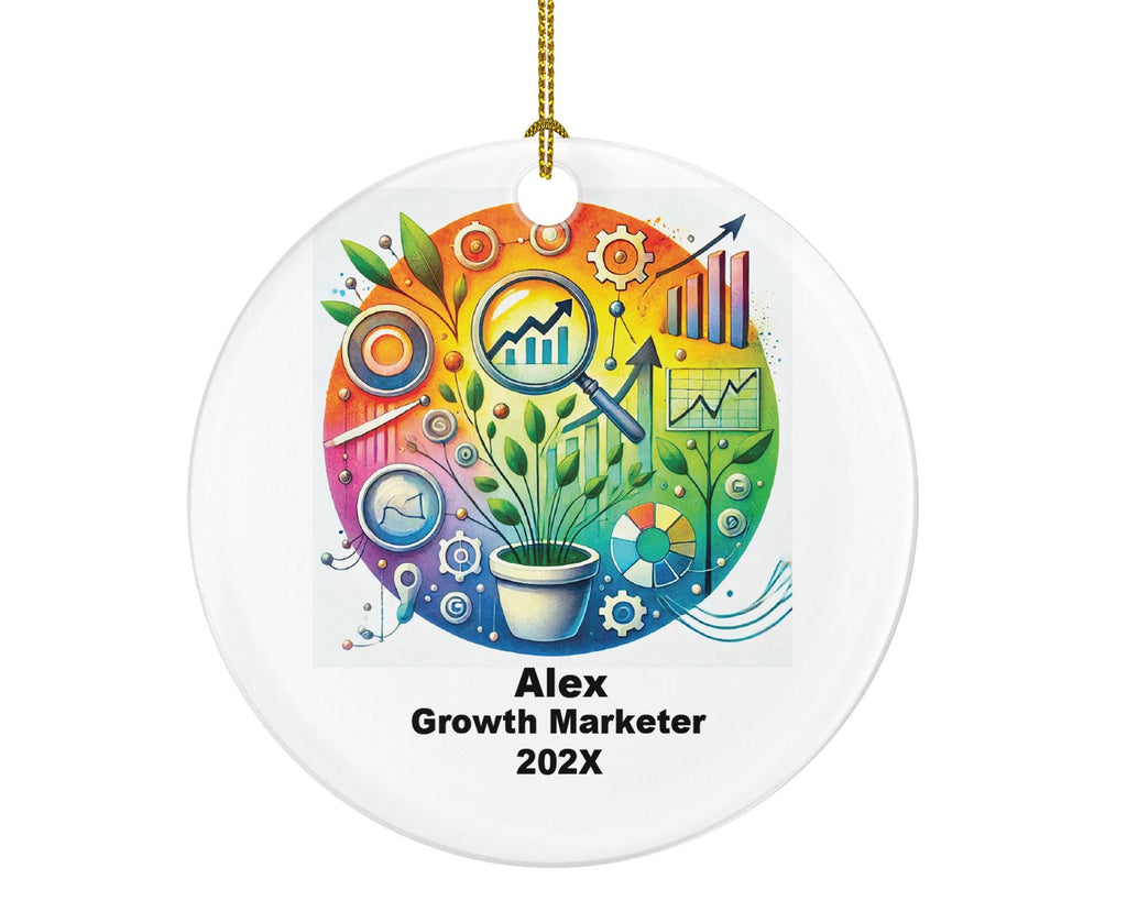 Personalized Marketing Consultant Ornament – Custom Growth Marketer Gift – Digital Marketing Ornament with Name & Year