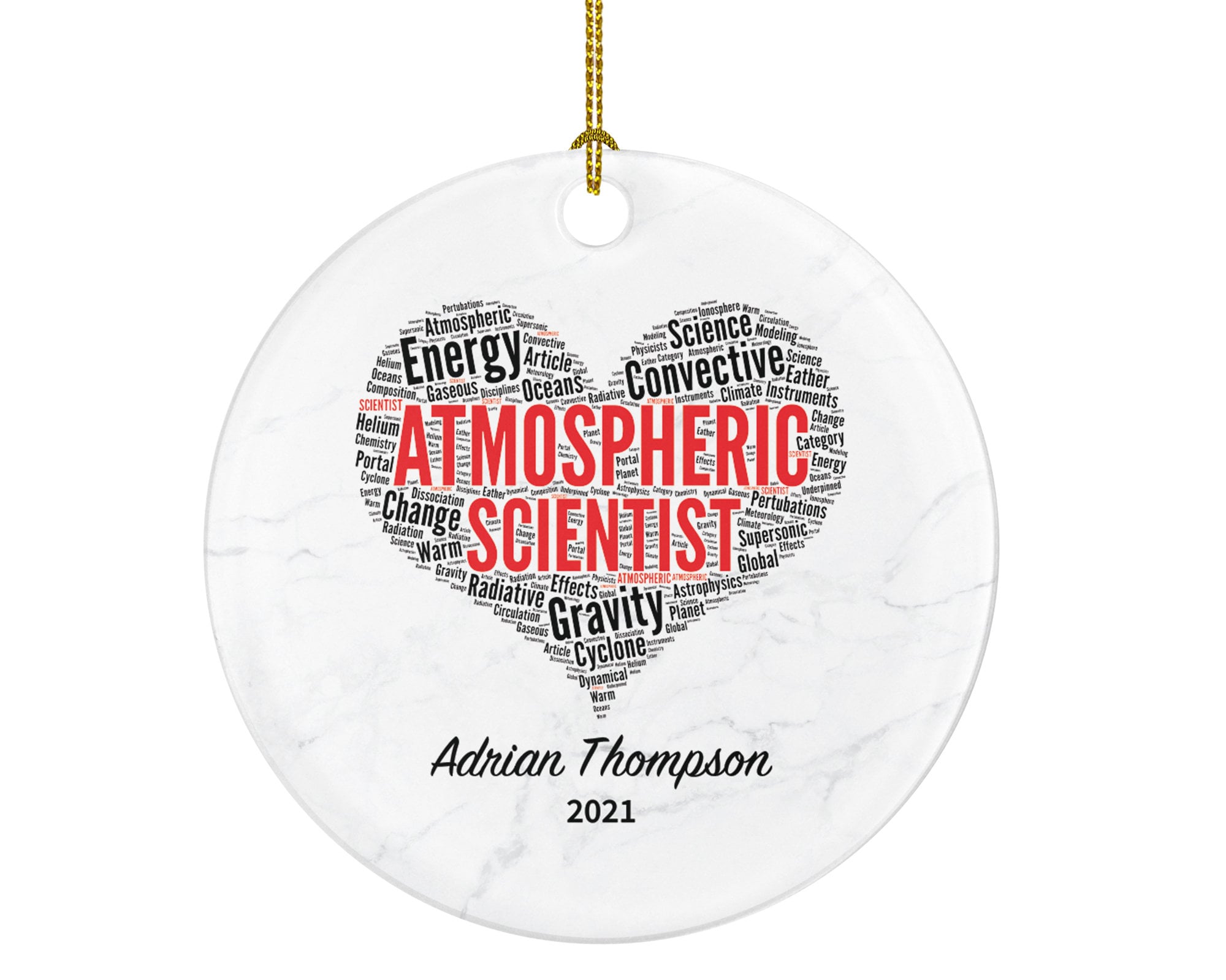 Athmospheric Scientist Christmas Ornament Personalized - Dynamic Meteorologists Simply Dynamicists