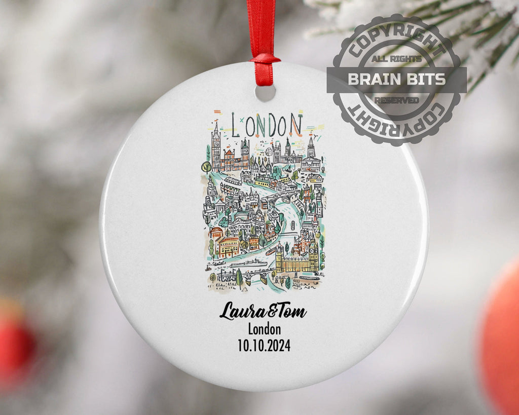 City (Template) Ornament, Engagement, Married, Travel, Gift for Engaged Couple, Engagement Gift, Trip, Vacation Souvenir