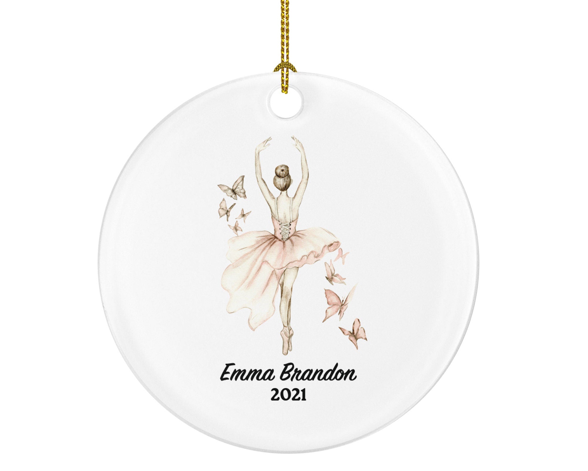 Ballerina Girl Christmas Ornament Personalized - Gift for Dancer Ballet Dance Do Perform Gift for Ballerina