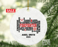 Firefighter Wordart Christmas Ornament Personalized - First Responder Custom Firefighter Thank You Gift Prayer for Firefighter Fireman