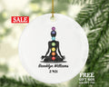 Chakra Christmas Ornament - Yoga Pose Personalized Meditation Happy Asanas, Stretching, Meditation Gift for Female Girl