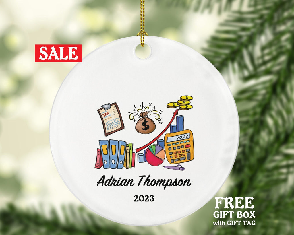 Accountant Ornament Personalized - Accounting Christmas Gift for an Accountant Custom Name