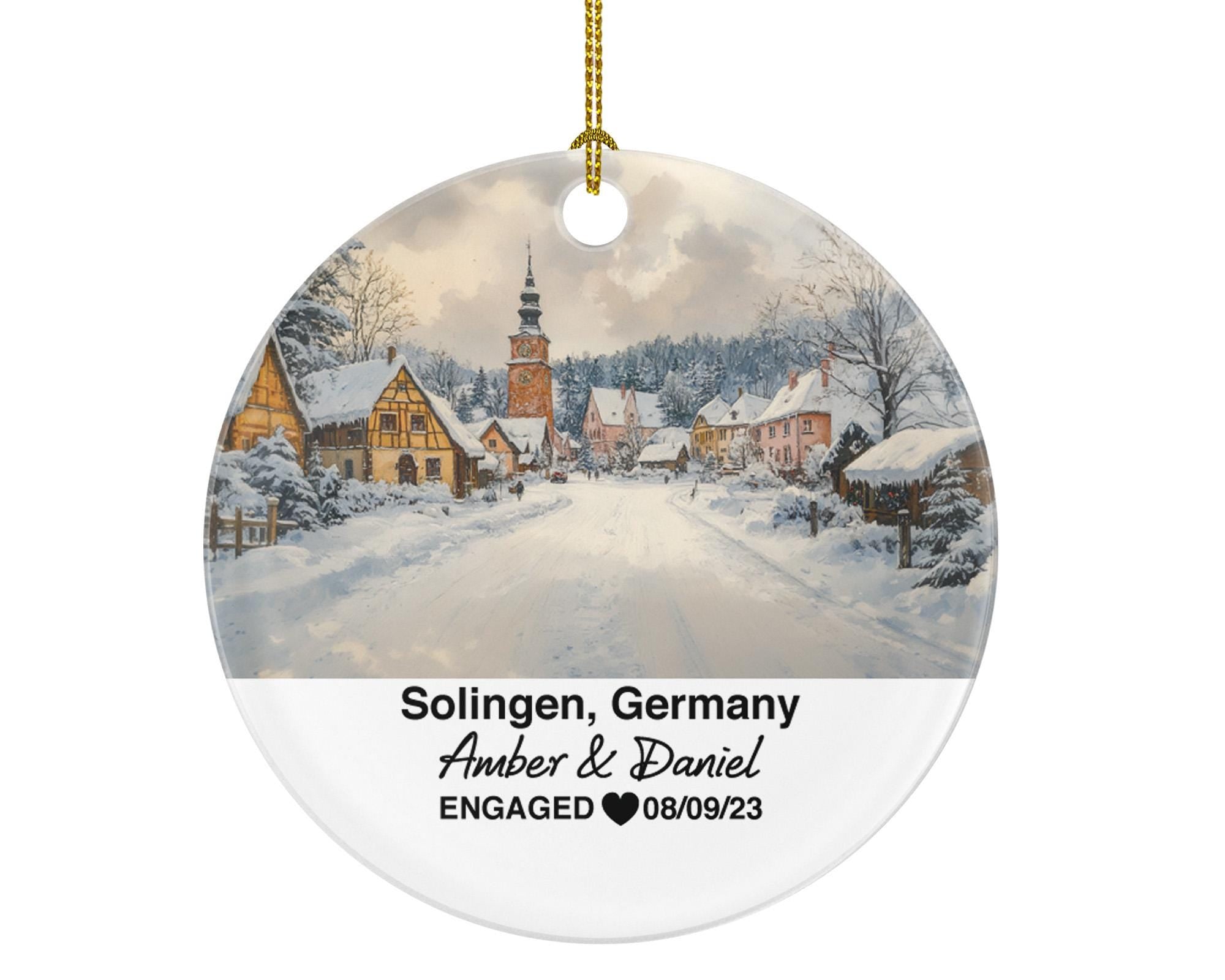 Custom Germany Solingen Ornament – Personalized Blade City, Castle Burg Keepsake, Couple Gift for Wedding or Honeymoon