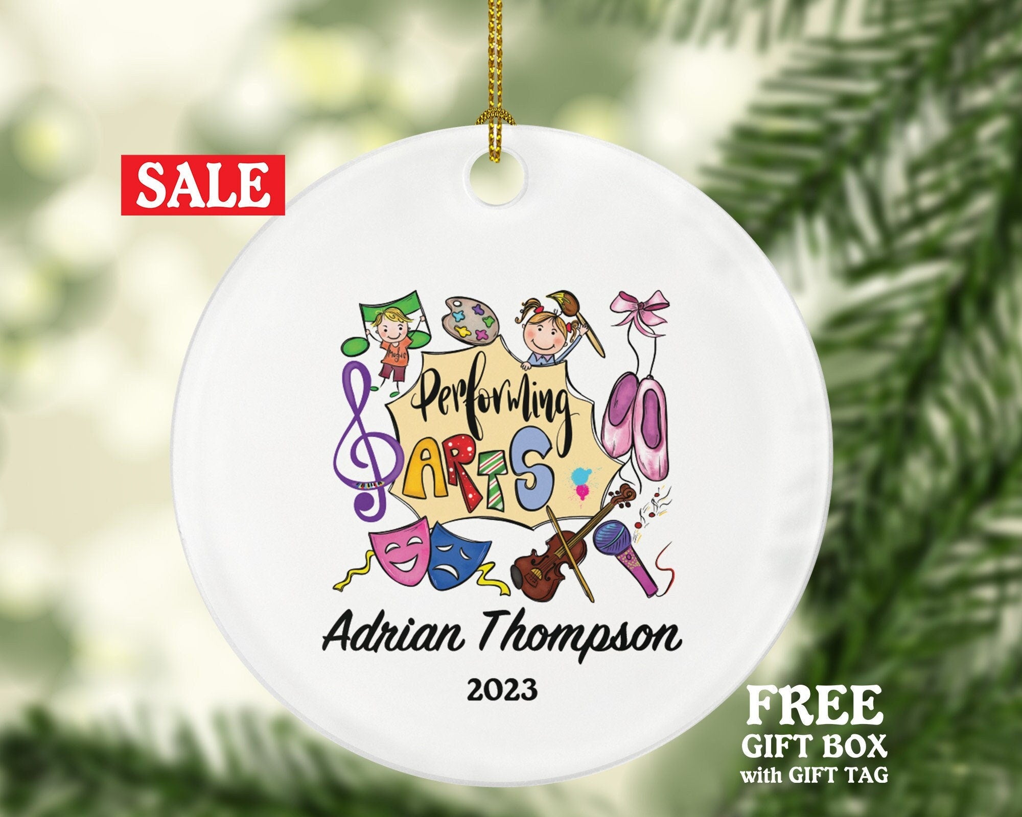 Performing Arts Personalized Ornament, Christmas Artist, Art Lover, Theater, Singer, Role Player, Actor Actress, Ballet, Painter Custom Gift