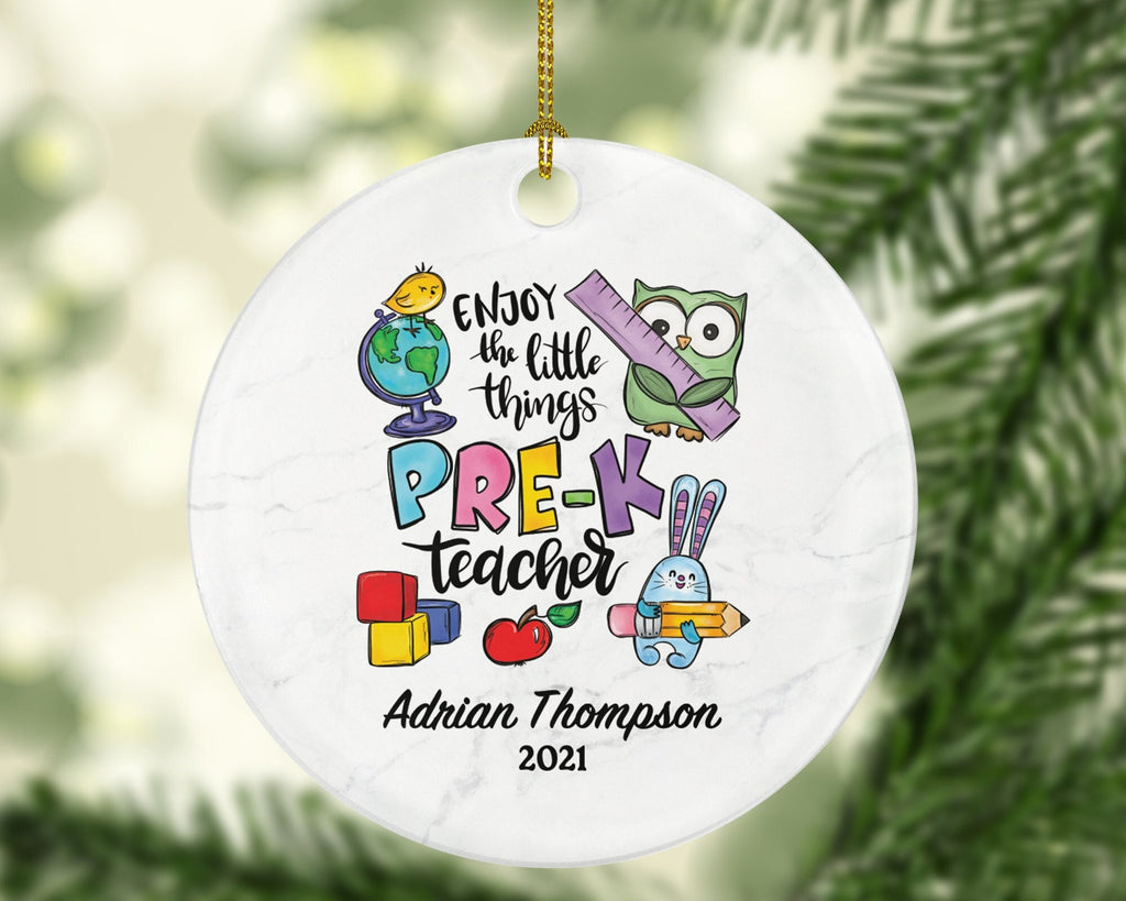 Pre-K Teacher Ornament Personalized - Teaching Custom Gift from Student Appreciation Mr Mrs School Graduate Graduation