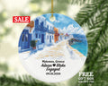 Mykonos Christmas Ornament Personalized - Greece Engaged Married Family Together Couple Travel Honeymoon Engagement Marriage