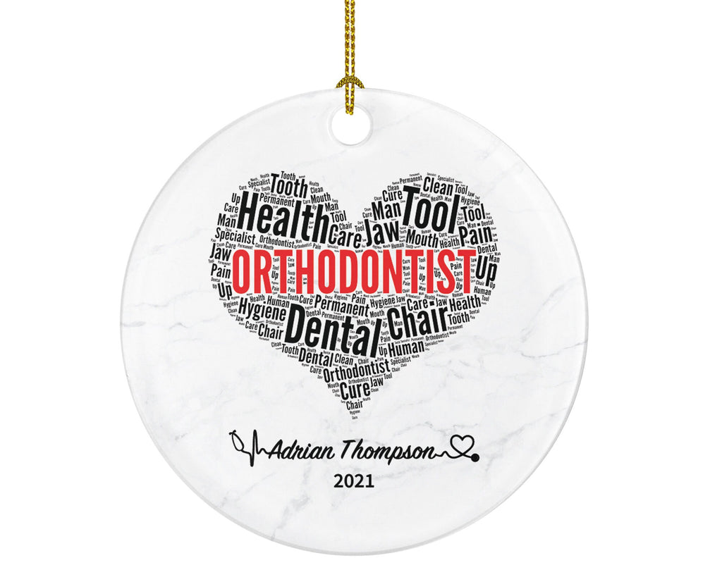 Orthodontist Christmas Ornament Personalized - Orthodontic Dental Gift Graduation Custom Occupational Orthodontist Occupation Dentist Gift