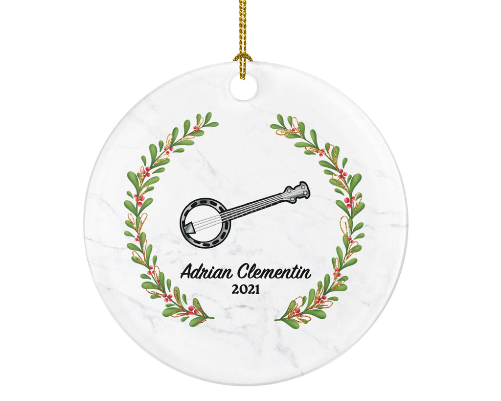 Banjo Instrument Christmas Ornament Personalized - Musical Instrument Player Music Lover Custom Holiday Gift for Musician