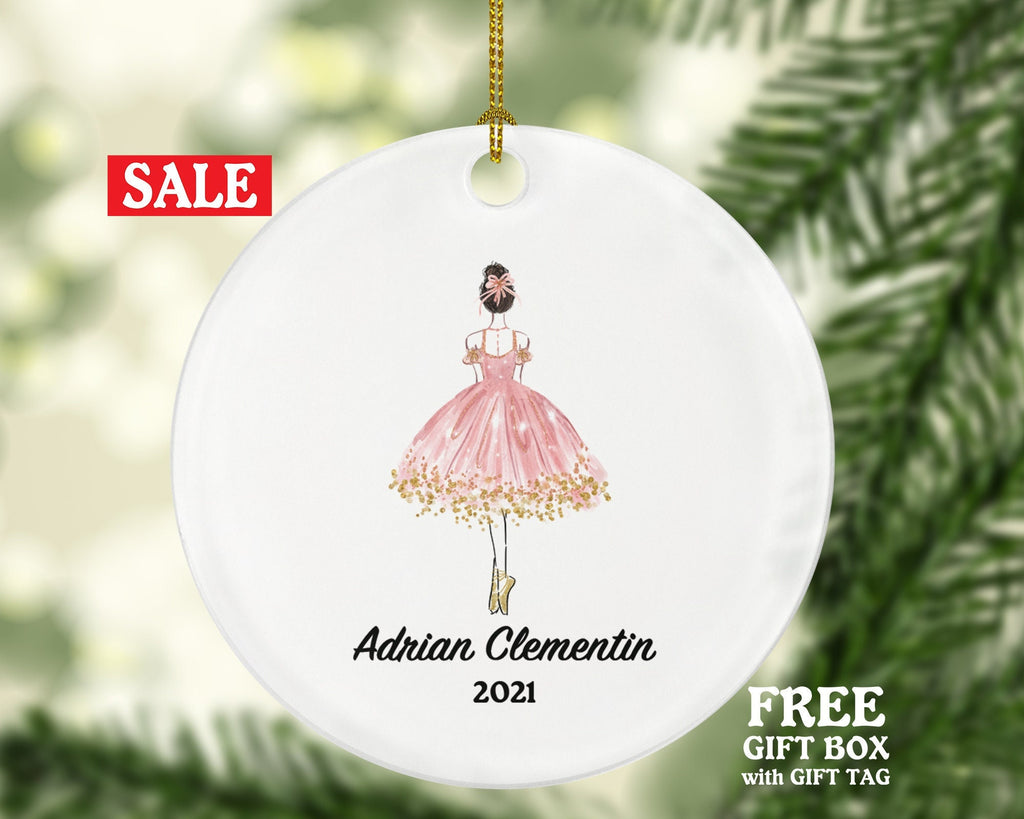 Ballerina Girl Christmas Ornament Personalized - Gift for Dancer Ballet Dance Do Perform Gift for Ballerina