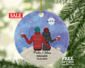 First Christmas Engaged Custom Ornament - Personalized Engagement Announcement Couple Gift - Custom Date Name - Future Husband Wife