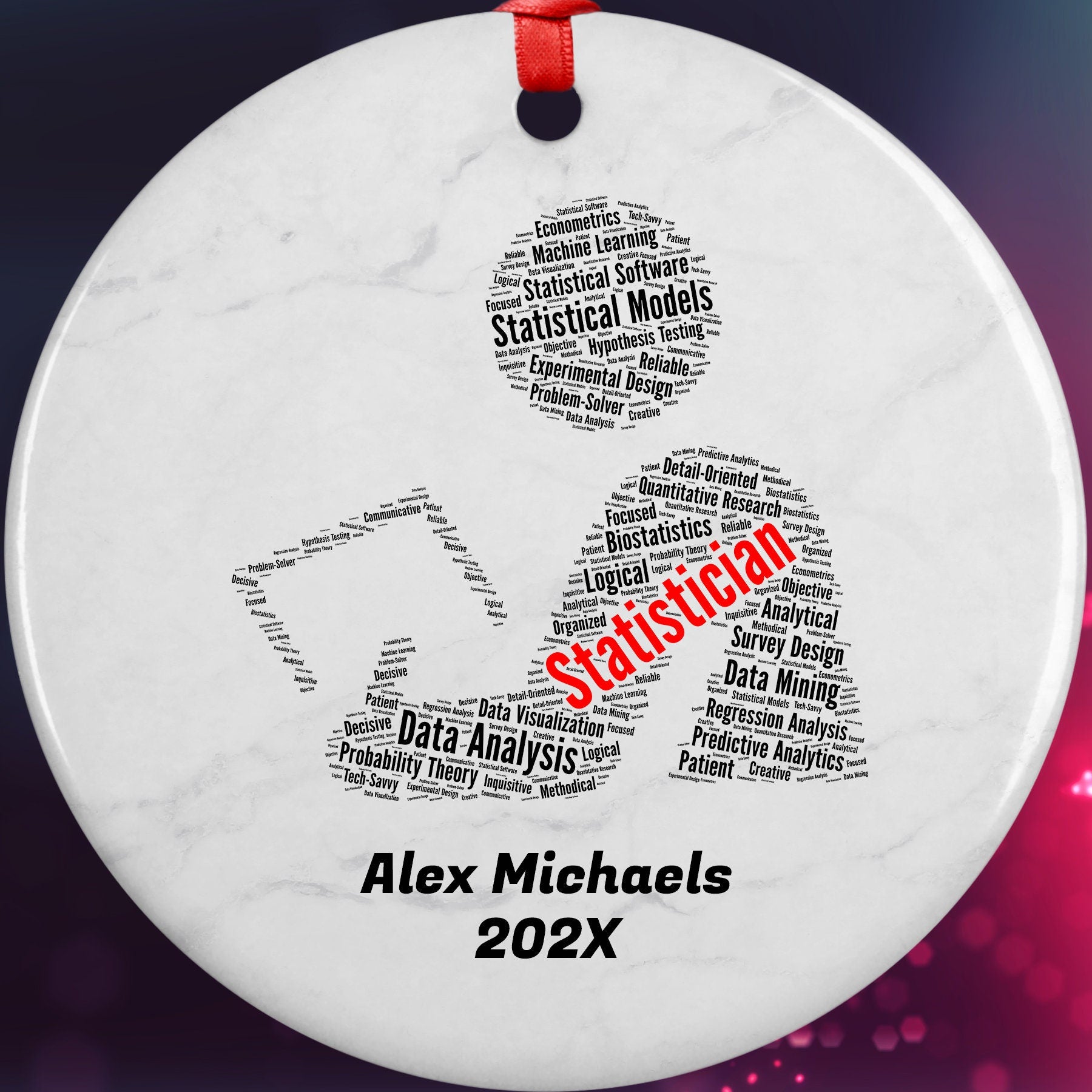 Statistician Personalized Christmas Ornament