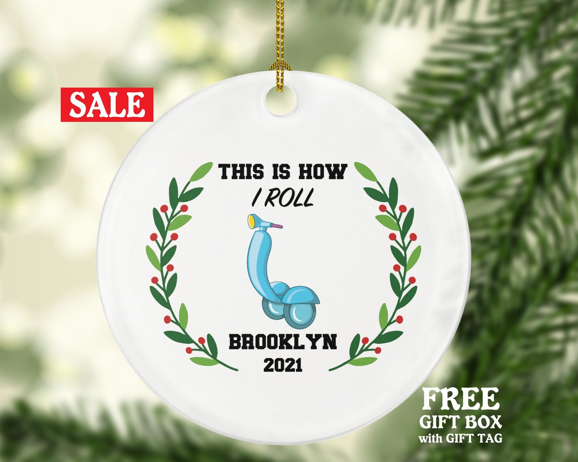 Electric Scooter Christmas Ornament Personalized - Riding Scooter Gift Motorized Scooter - This is how I roll