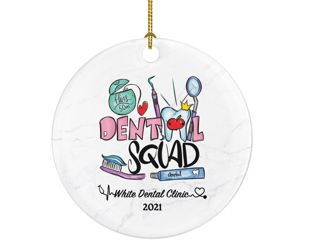 Dental Squad Christmas Ornament Personalized - Dentist Custom Gift Assistant Hygienist Orthodontist Team Crew