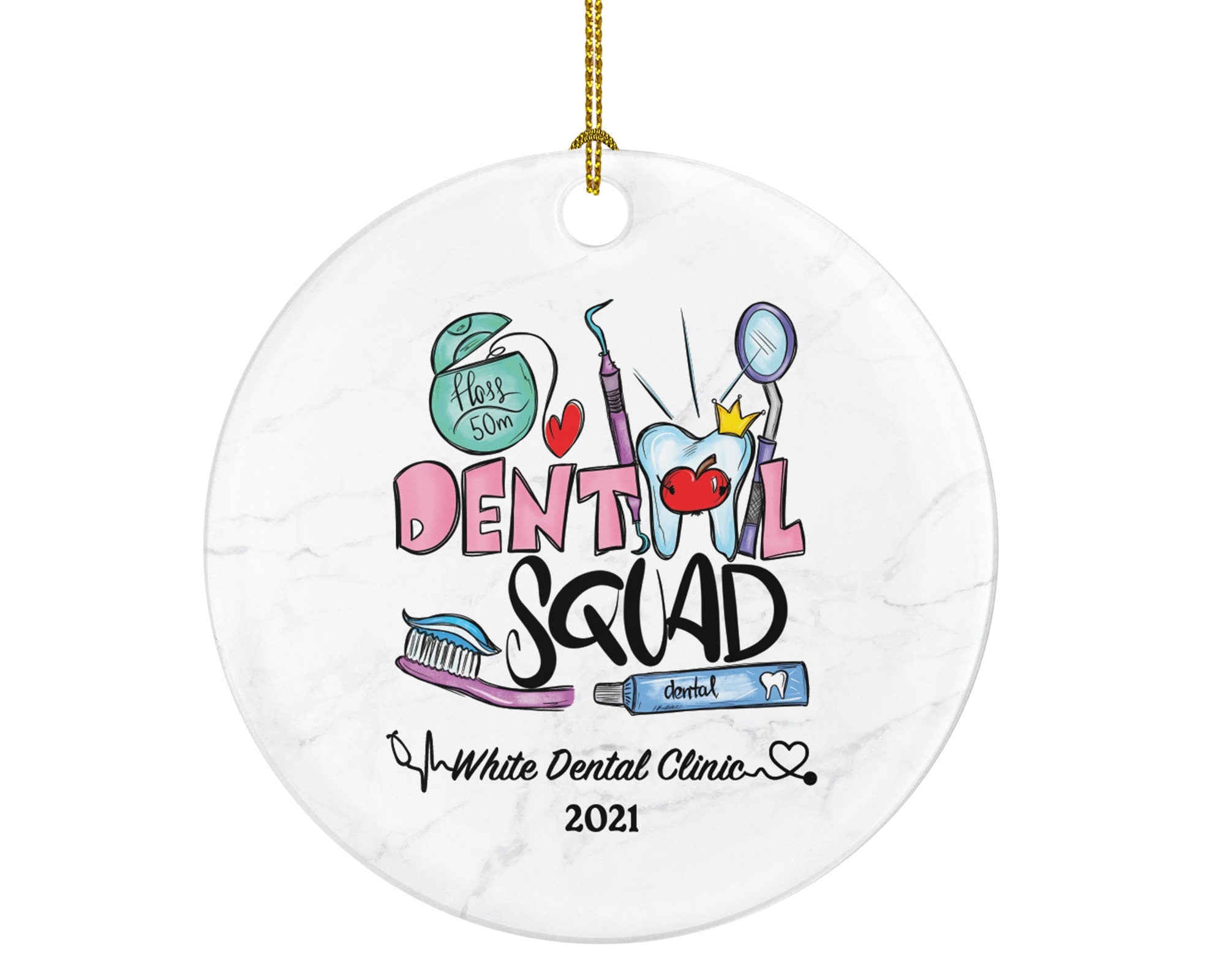 Dental Squad Christmas Ornament Personalized - Dentist Custom Gift Assistant Hygienist Orthodontist Team Crew
