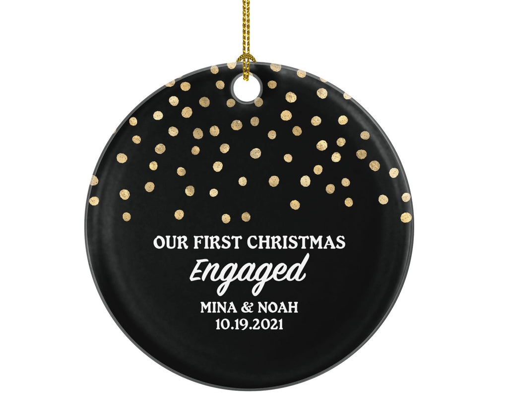 Personalized Engaged Christmas Ornament - Custom Engagement - First Christmas Engaged - Just Engaged