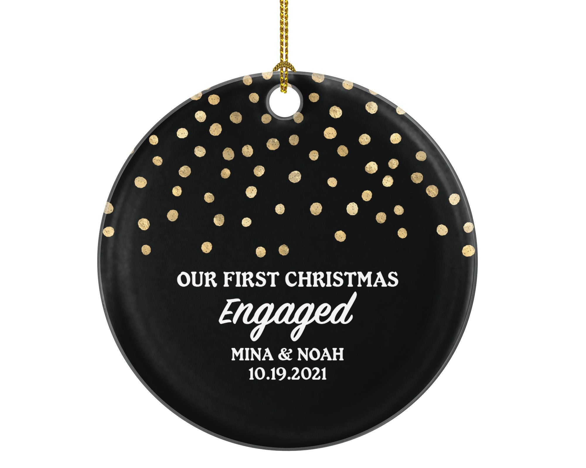 Personalized Engaged Christmas Ornament - Custom Engagement - First Christmas Engaged - Just Engaged