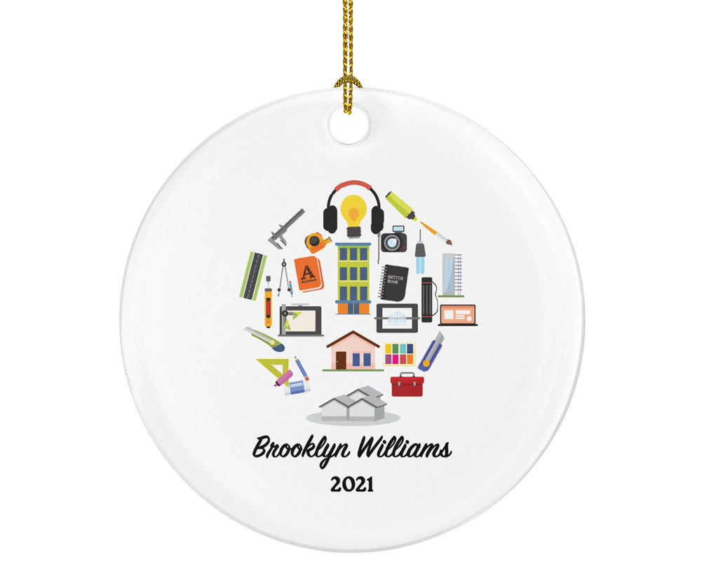 Architect Christmas Ornament, Personalized Architecture gift Custom Architect Present