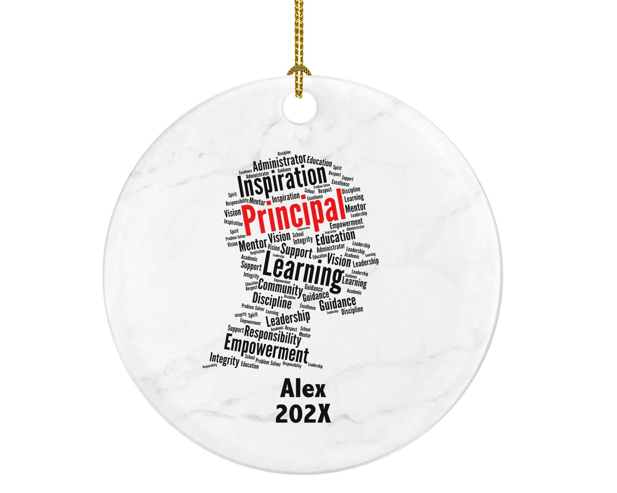 Personalized Principal Ornament – Custom School Leader Christmas Gift – Educational Word Art Ornament – Teacher Appreciation Keepsake