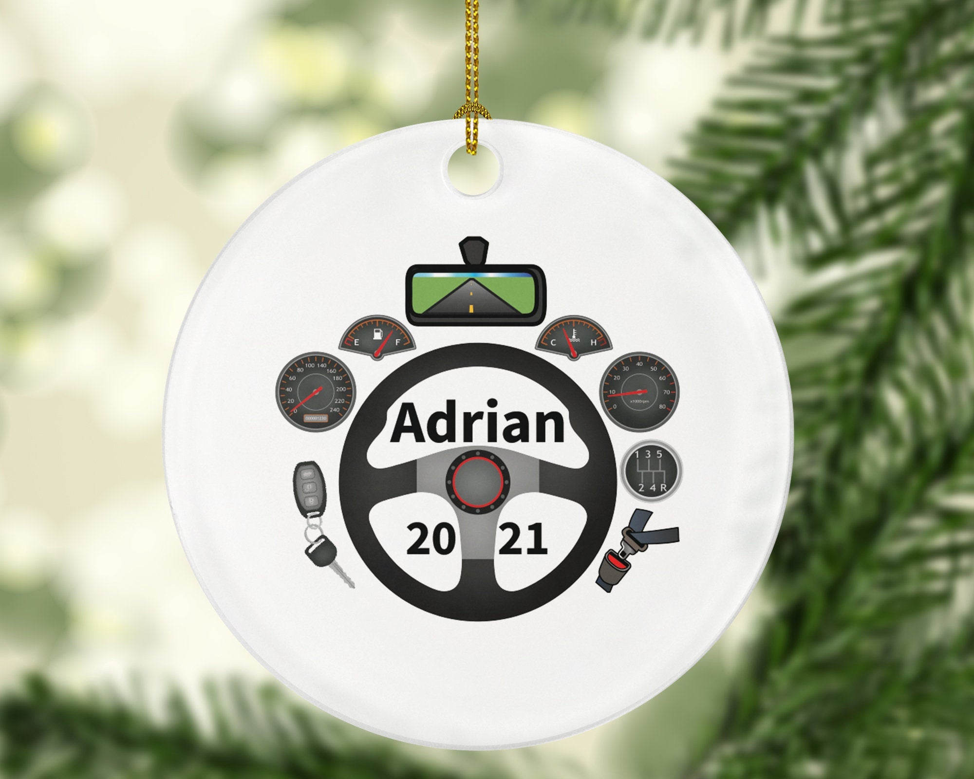 New Driver Christmas Ornament Personalized - Driving Car License Owner Driver's License Plate Custom Gift For Teenage
