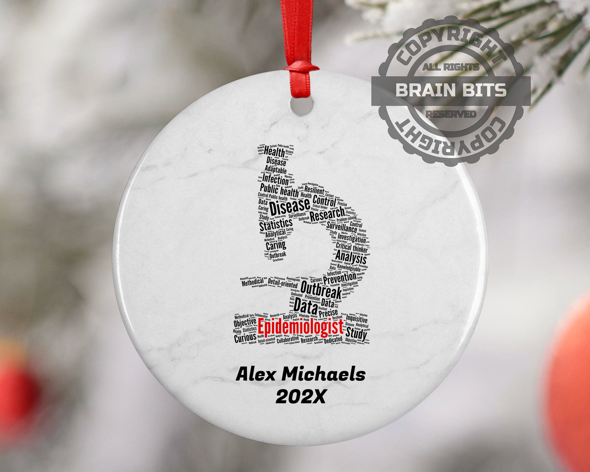 Epidemiologist Personalized Christmas Ornament