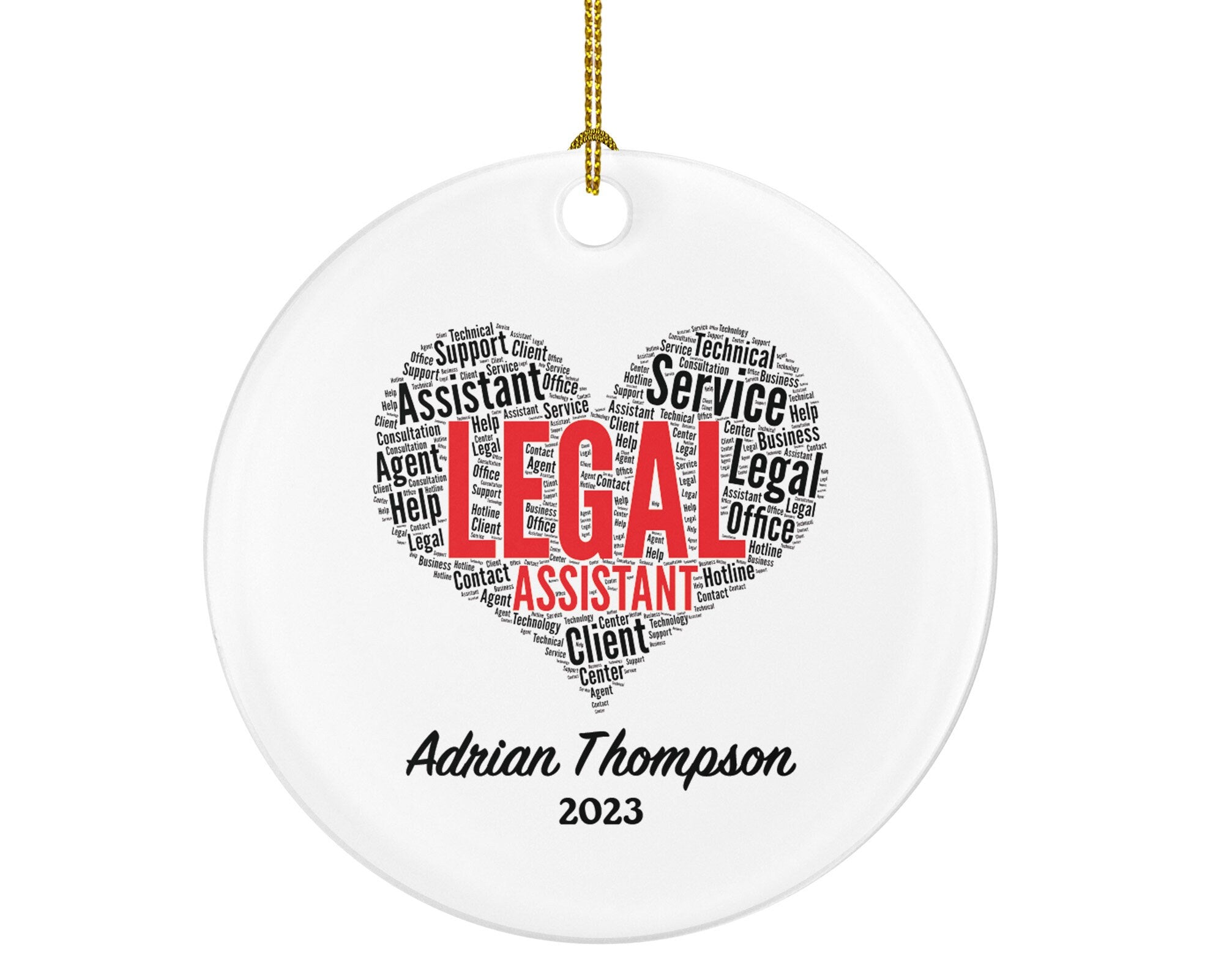 Legal Assistant Christmas Ornament Personalized - Custom Assistance Gift
