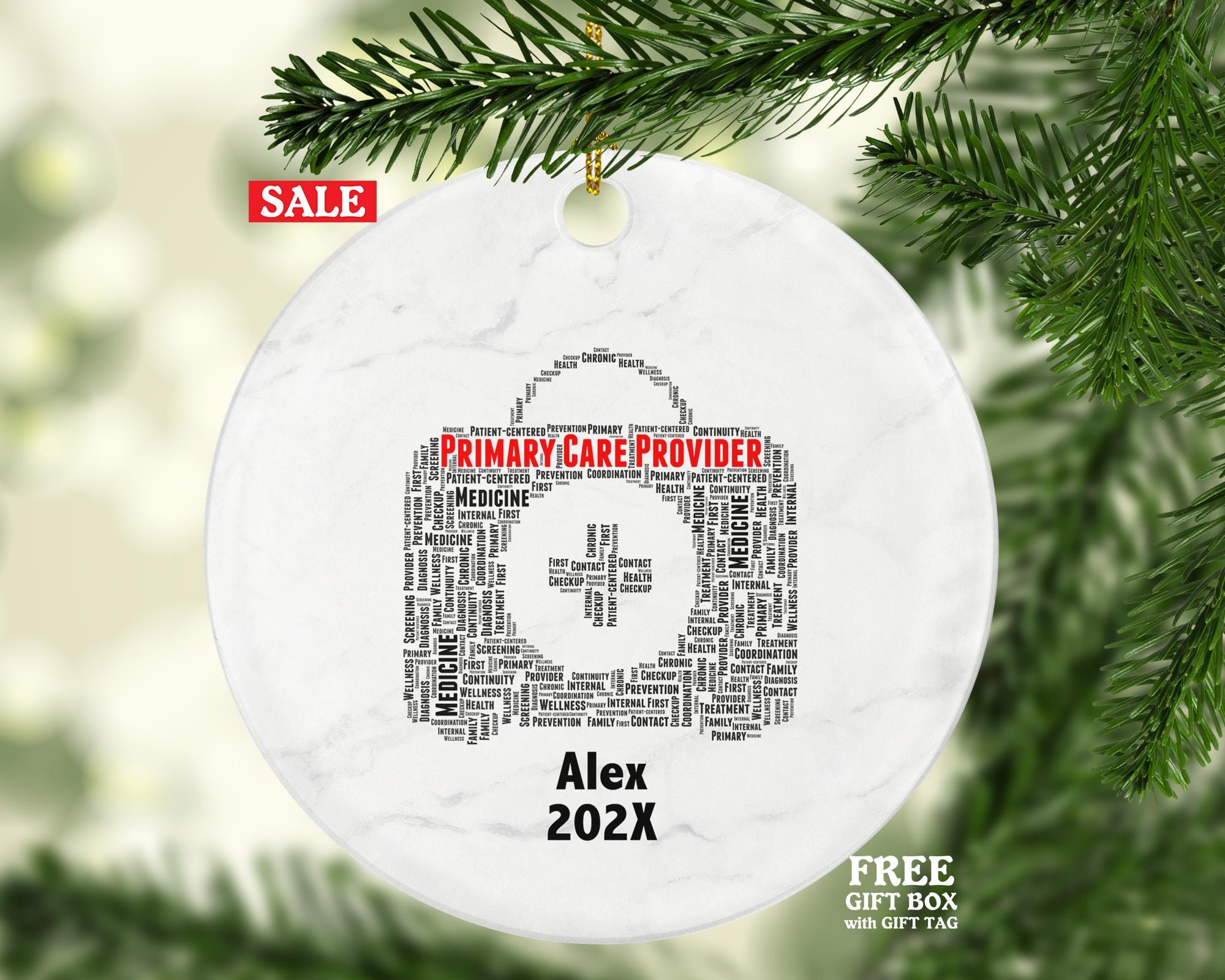 Personalized Primary Care Provider Christmas Ornament – Custom Medical Gift – PCP Doctor Ornament – Healthcare Holiday Keepsake