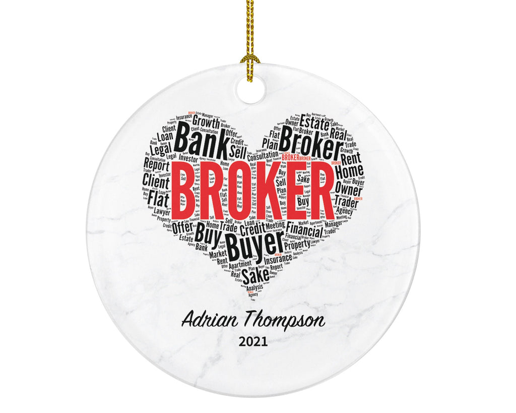 Broker Christmas Ornament Personalized - Realtor Agent House New Real Estate Seller Gift