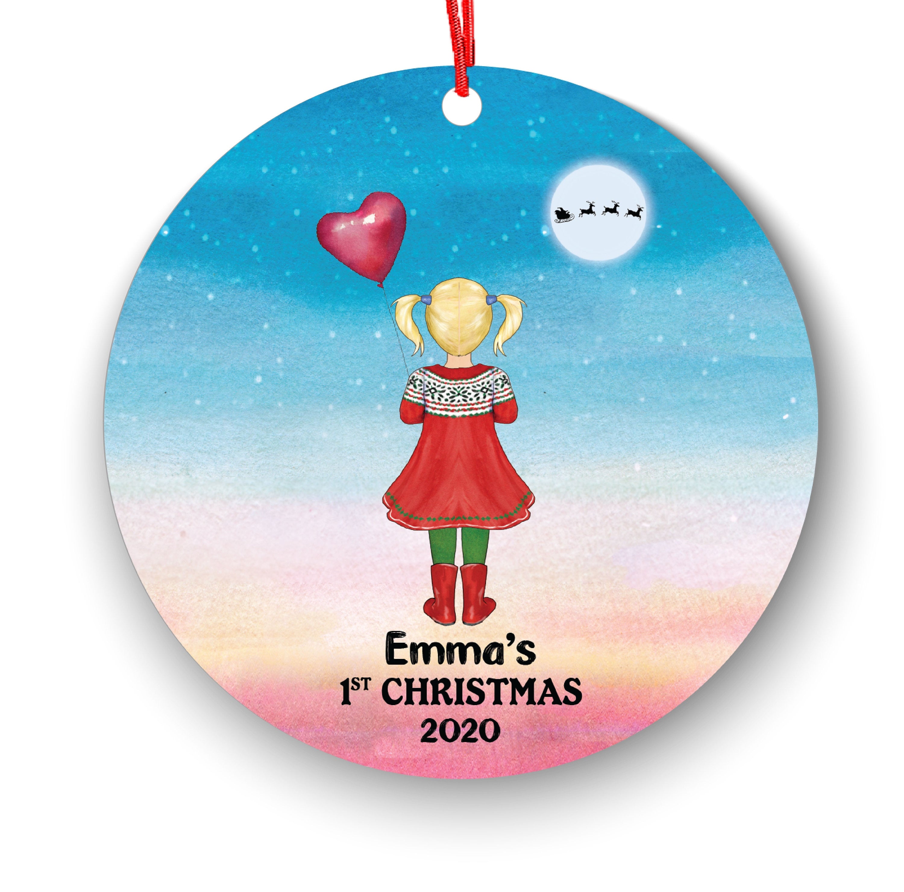 Personalized Christmas Ornament Baby's First New Baby Girl Kid Portrait Parent Girl Boy Mommy Daddy Mom Dad Newborn 1st Gift Custom Name