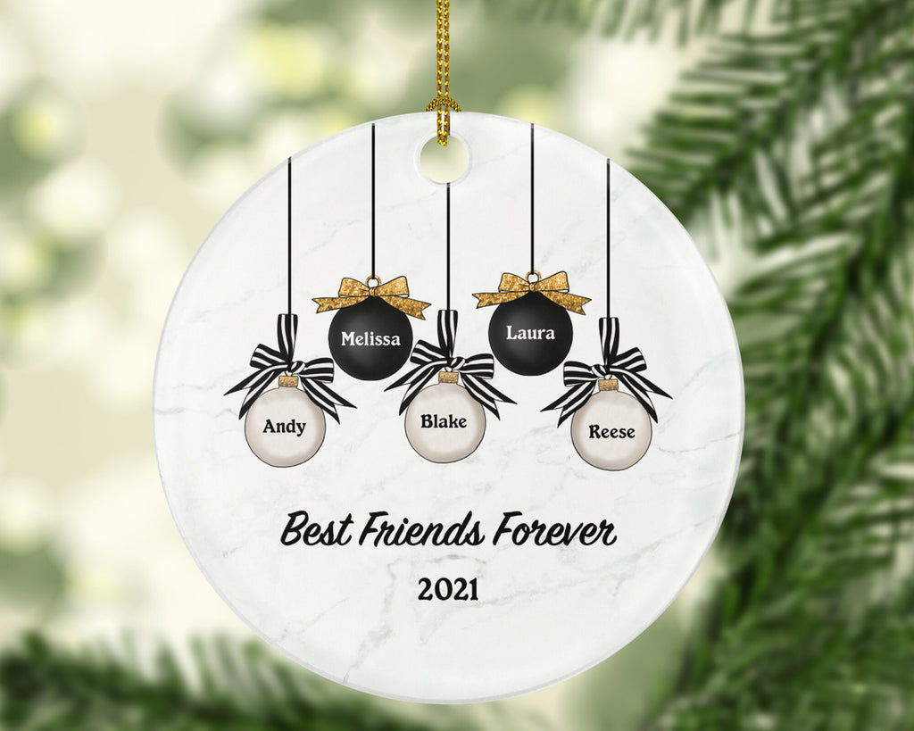 Best Friends Christmas Ornament Personalized - BFF Gift Besties Soul Sisters Custom