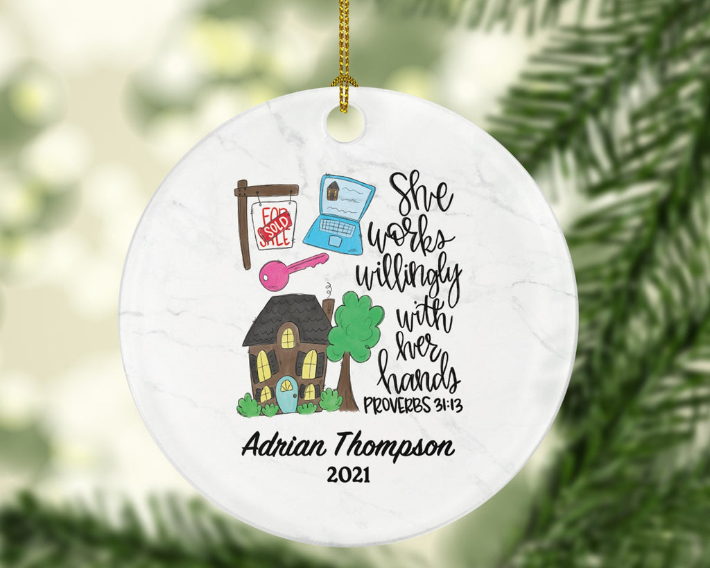 Realtor Real Estate Agent Personalized Ornament - House Broker Personalized Ornament- New Real Estate Seller Christmas Ornament
